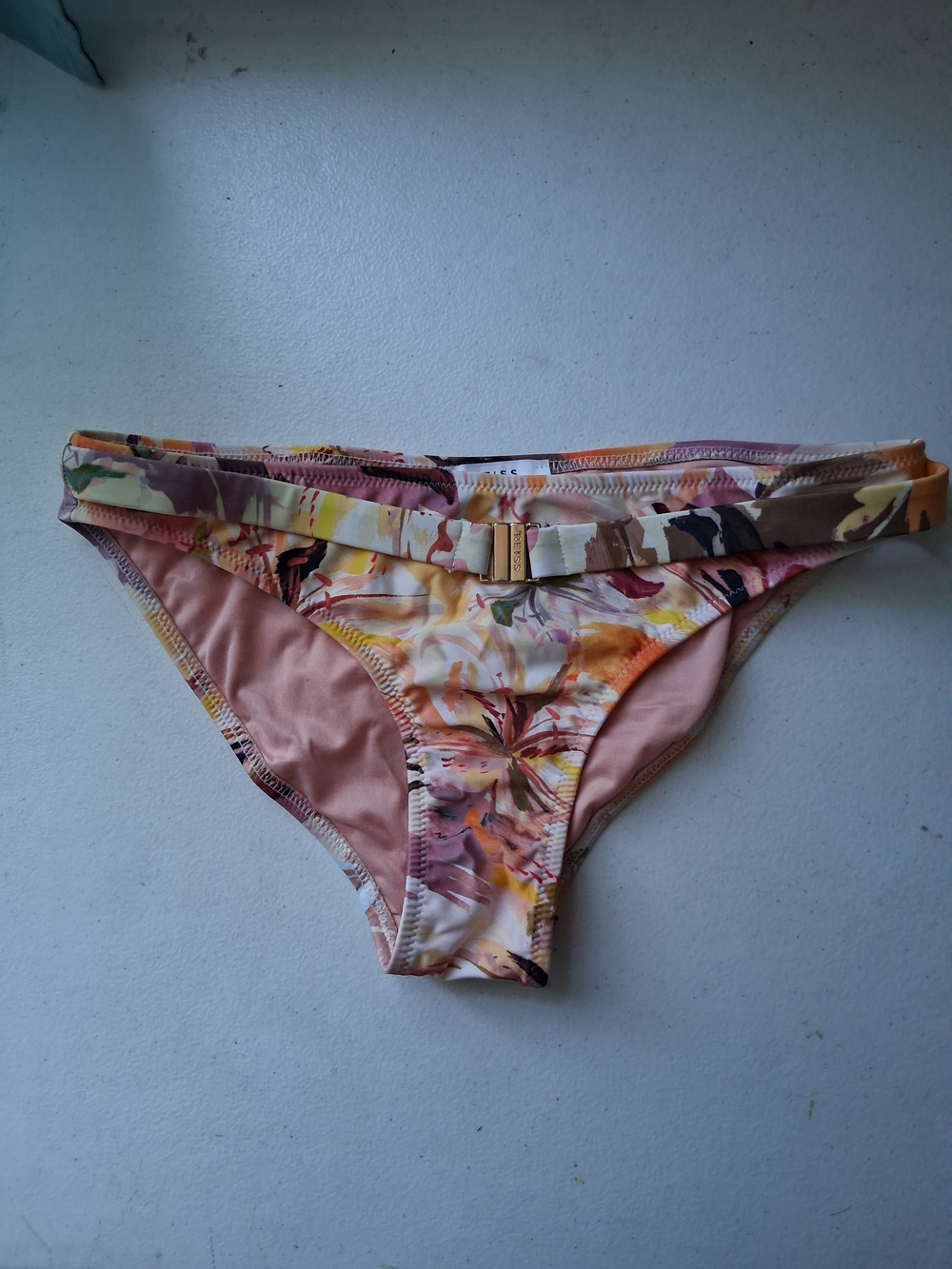 Reiss Floral Multicolor Bikini Bottoms - Pink, Yellow, Orange